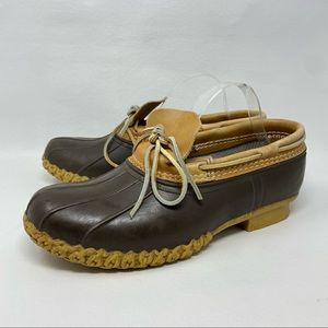 LL Bean USA Low Duck Bean Boots Rubber Leather Moccasins Rain Boots